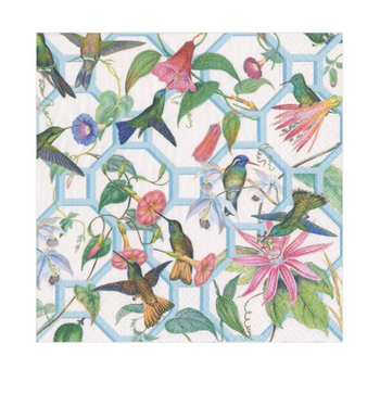 Caspari Cocktail Napkins: Hummingbird Trellis